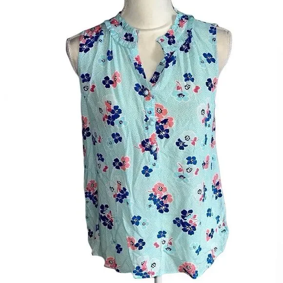 Talbots Ruffle Trim Shell Top! - Picture 1 of 14